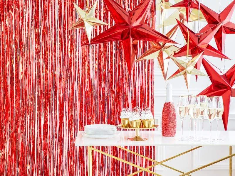 Red Hanging Star Decoration - 45cm