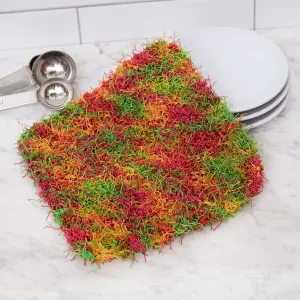 Red Heart Corner-to-Corner Knit Dishcloth