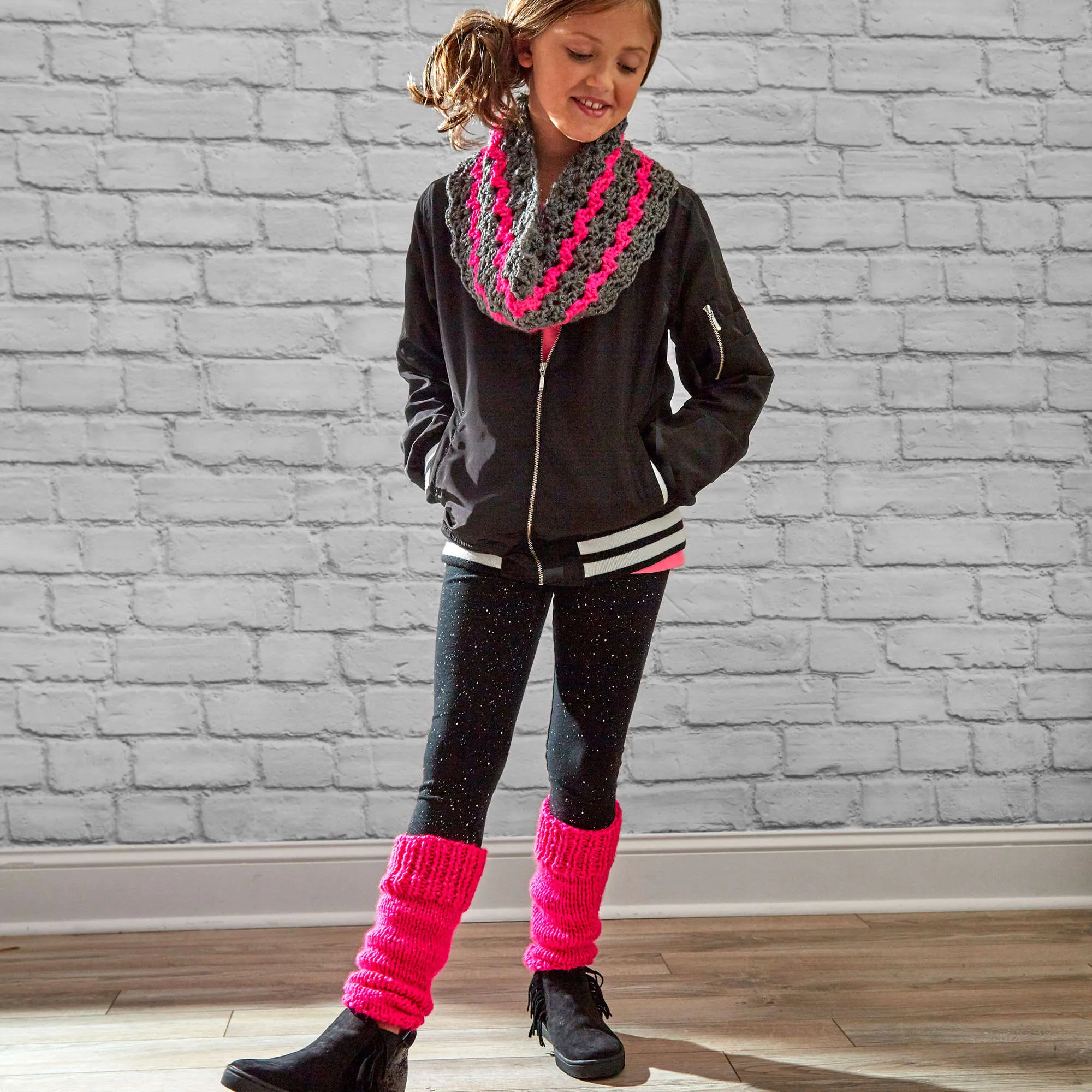 Red Heart Crochet Dazzling Kid's Cowl