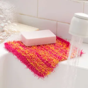 Red Heart Knit Clean In Stripes Dishcloth