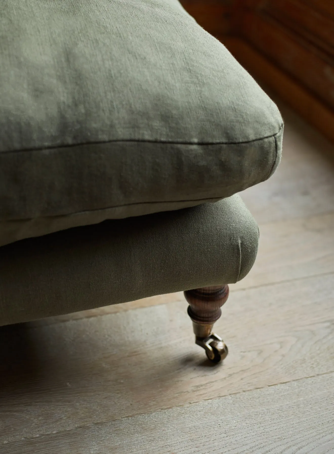 Remy Footstool, Sage Stripe