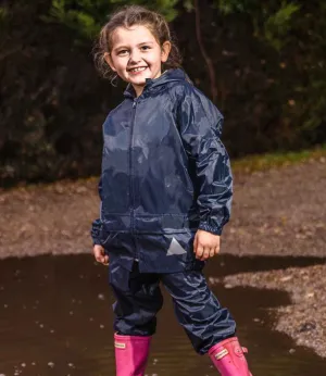 Result Kids Waterproof Jacket/Trouser Suit in Carry Bag | Navy