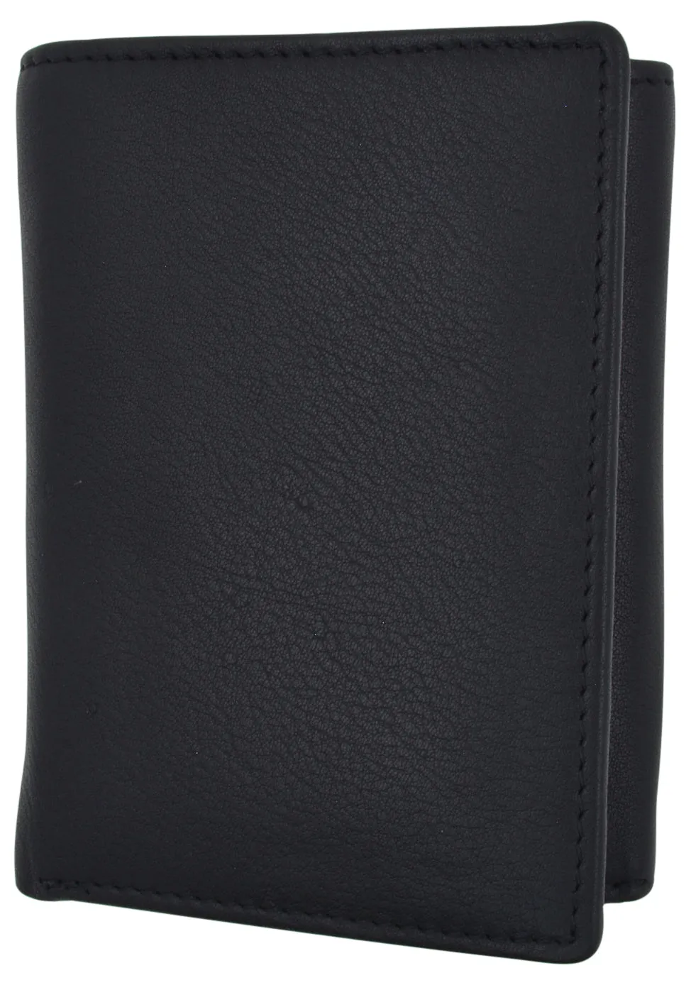 RFID LEATHER BADGE ID HOLDER 'SHIELD' SHAPE TRIFOLD WALLET BLACK VERY RARE WALLET