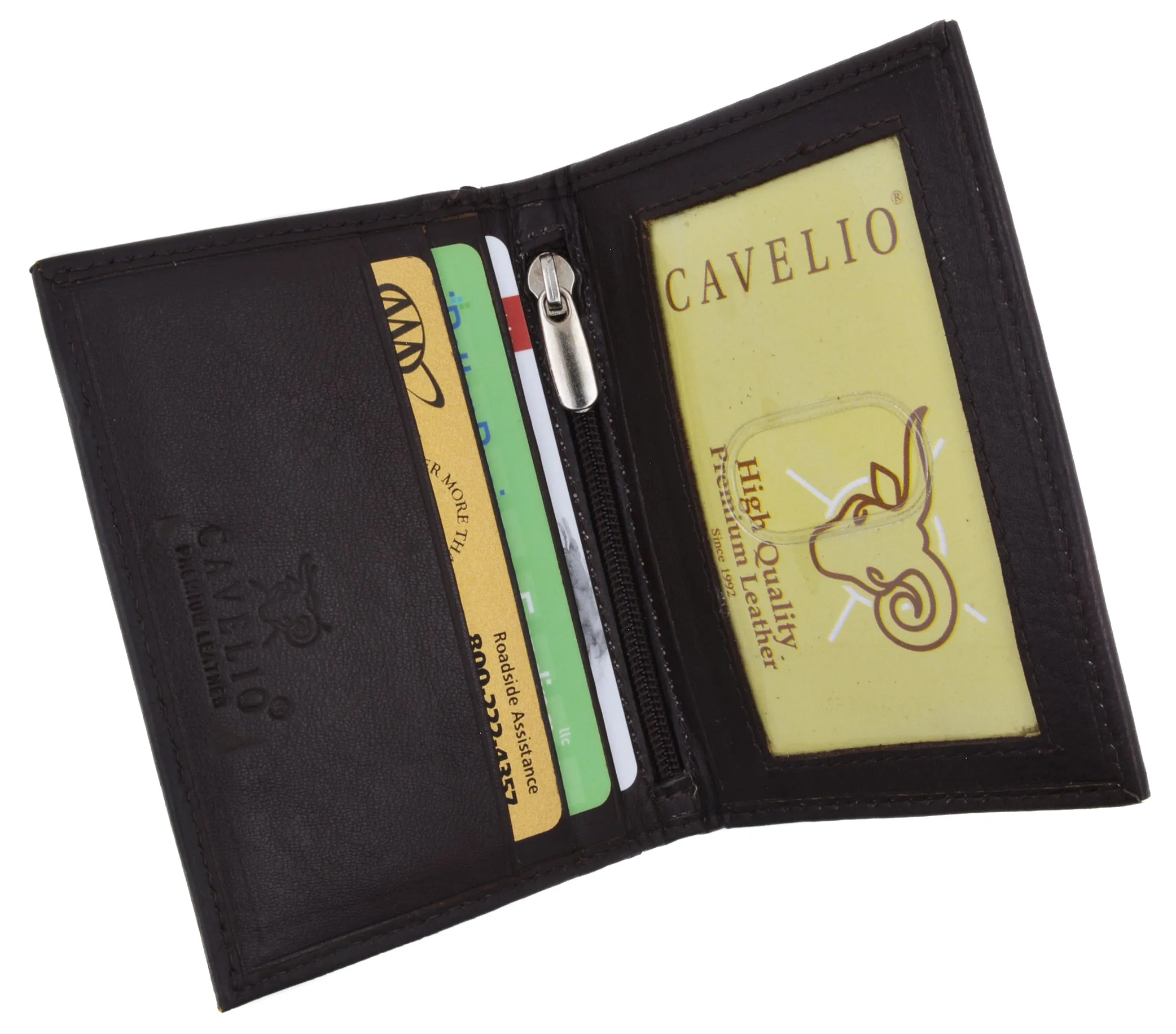 RFID Mens LEATHER Bifold Wallet ID Credit Card Holder Front Pocket Black Brown Gift Box