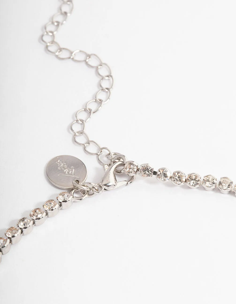 Rhodium Round Cup Chain Pearl Earring & Necklace Jewellery Set