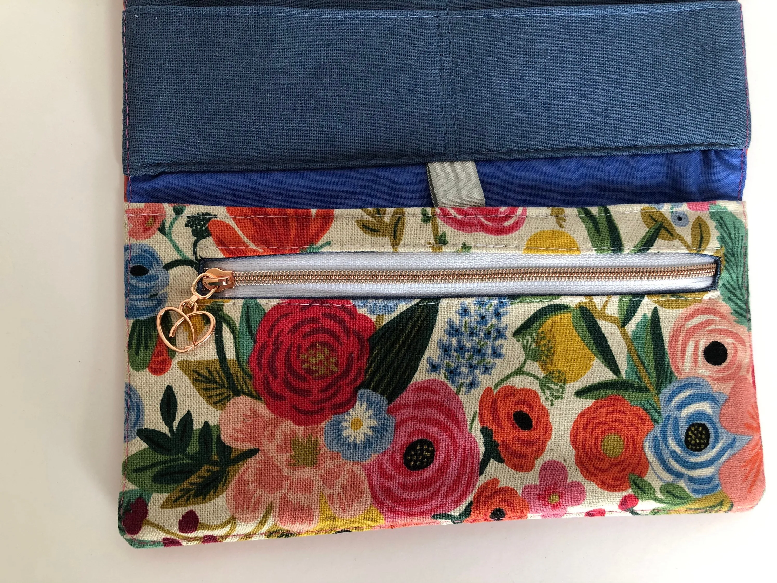 Rifle Paper Co Floral Canvas and Salmon Pink Cork Women's Wallet