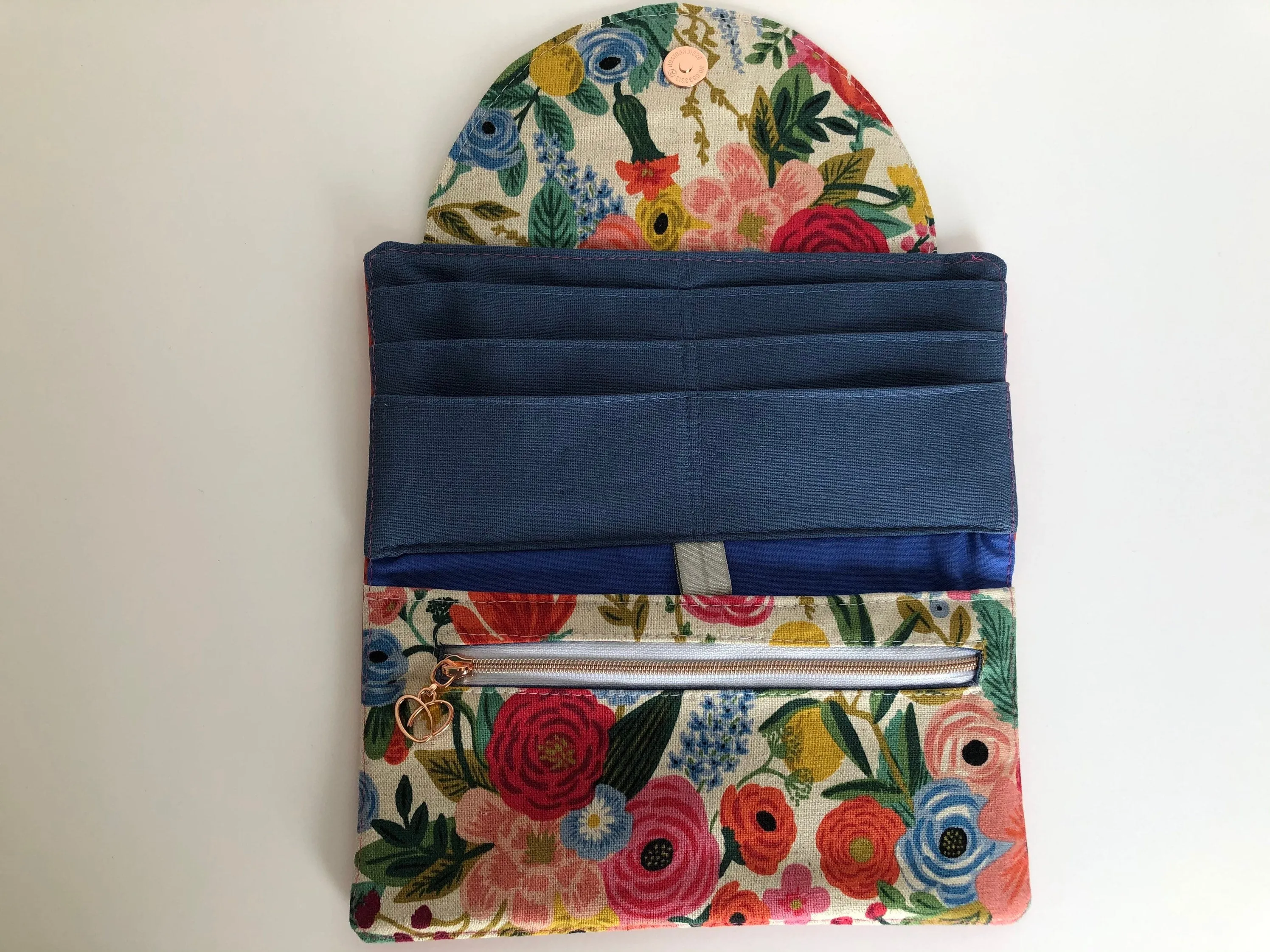 Rifle Paper Co Floral Canvas and Salmon Pink Cork Women's Wallet