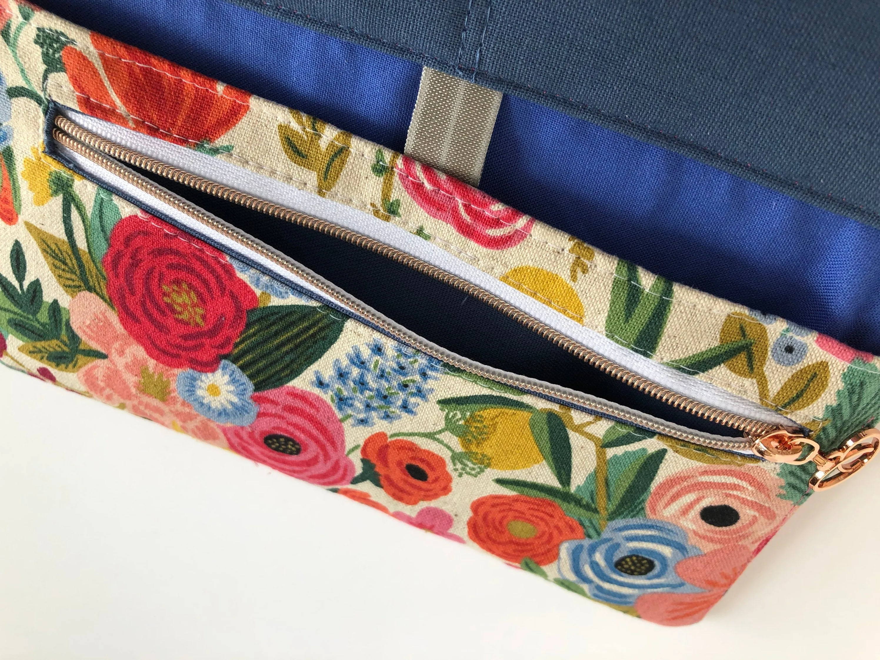 Rifle Paper Co Floral Canvas and Salmon Pink Cork Women's Wallet