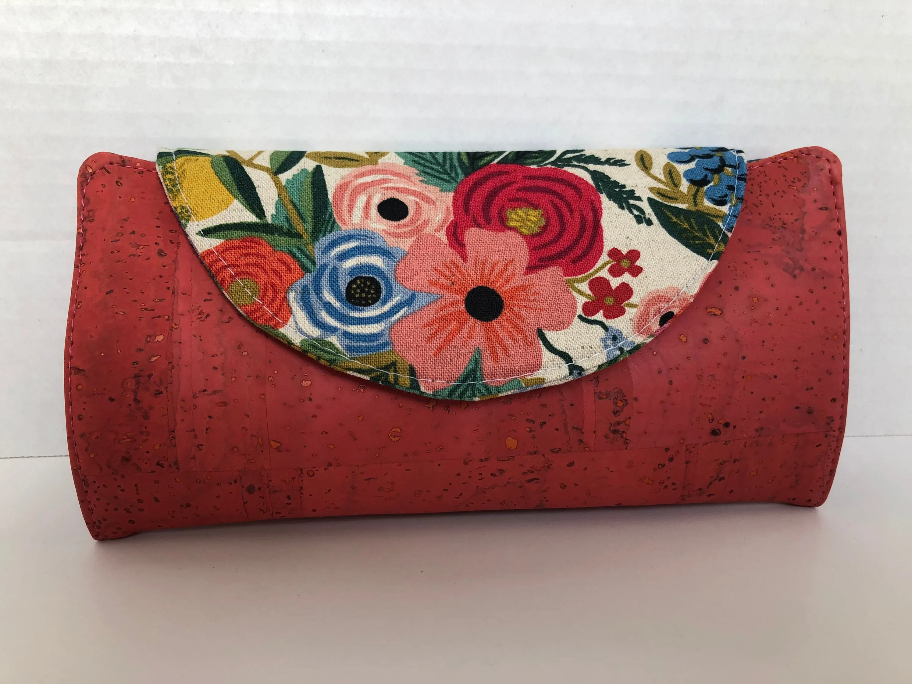 Rifle Paper Co Floral Canvas and Salmon Pink Cork Women's Wallet
