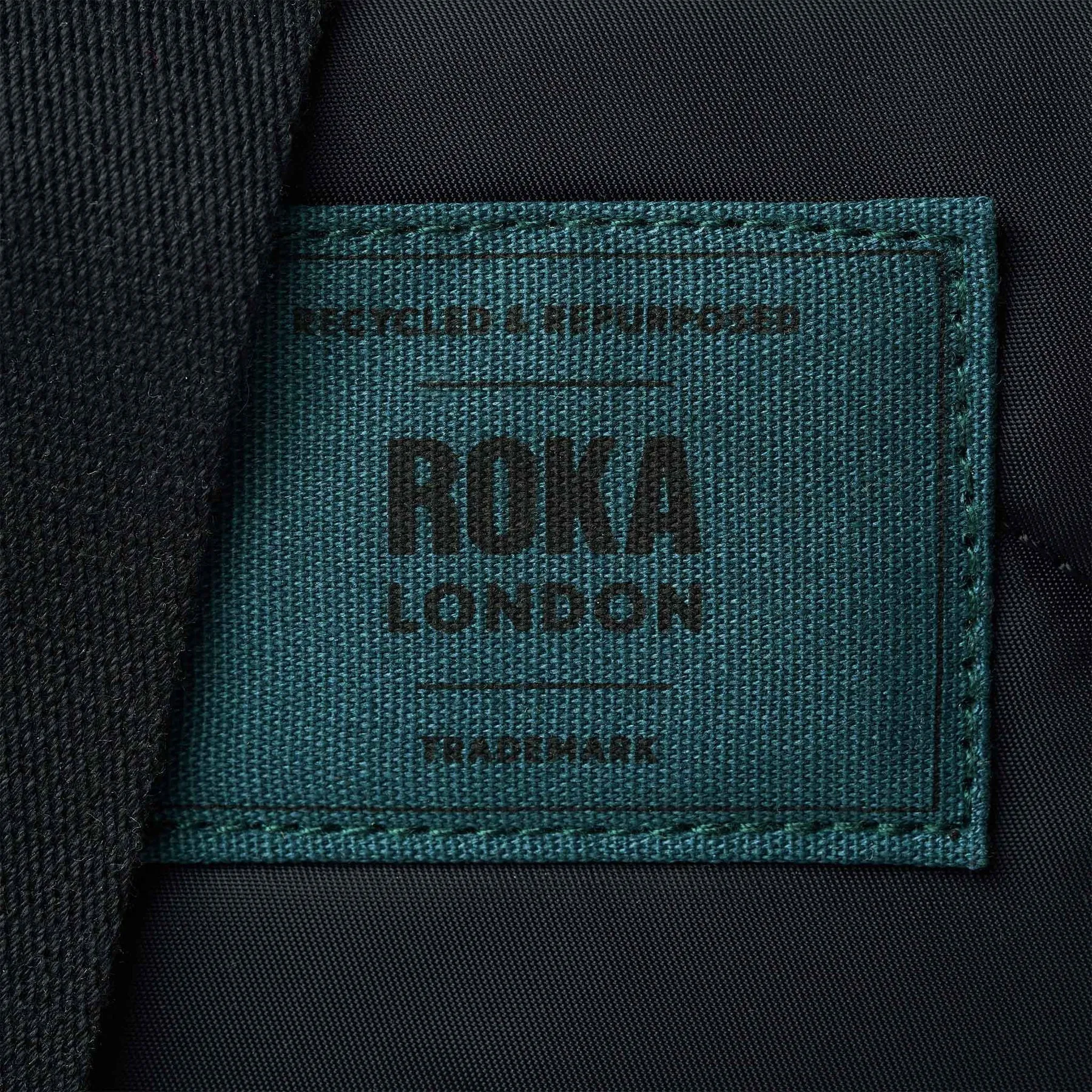 ROKA All Black Willesden B Teal Large Recycled Nylon Bag