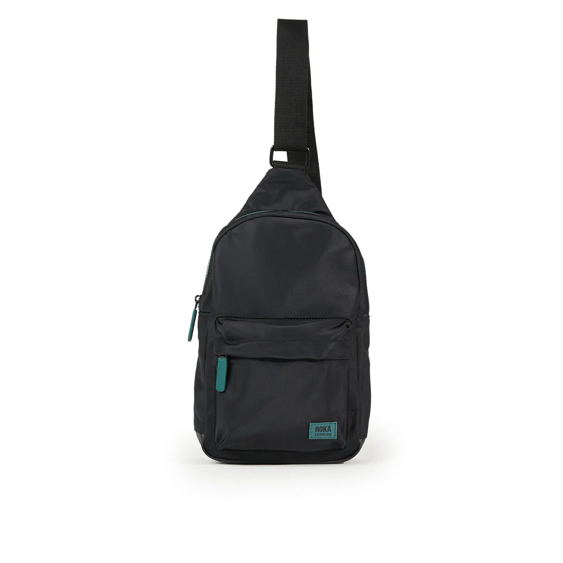ROKA All Black Willesden B Teal Large Recycled Nylon Bag
