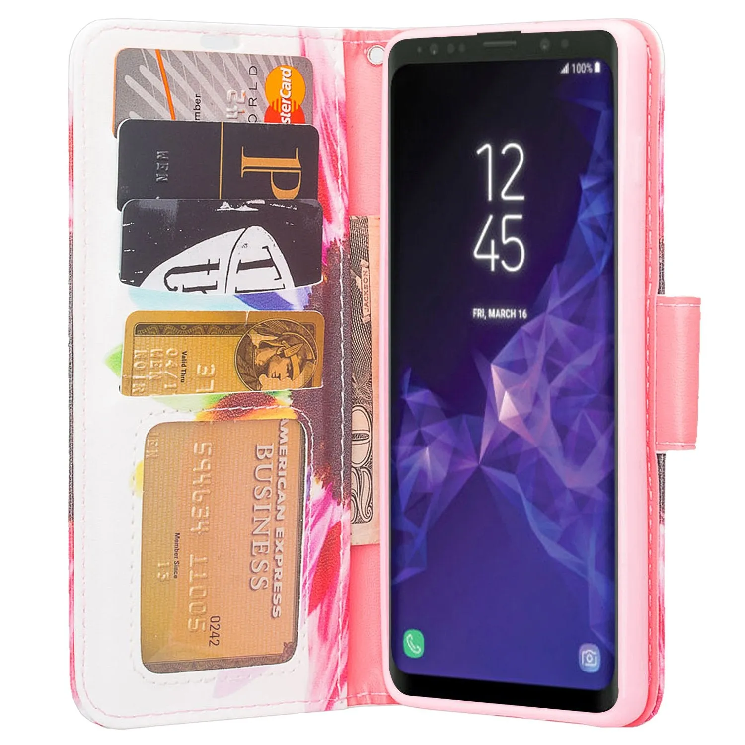 Samsung Galaxy S10 Case, Galaxy S10 Wallet Case, Wrist Strap Pu Leather Wallet Case [Kickstand] with ID & Credit Card Slots - Vivid Sunflower