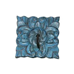 (Set of 3) Handmade Antique Blue Single Square Hook