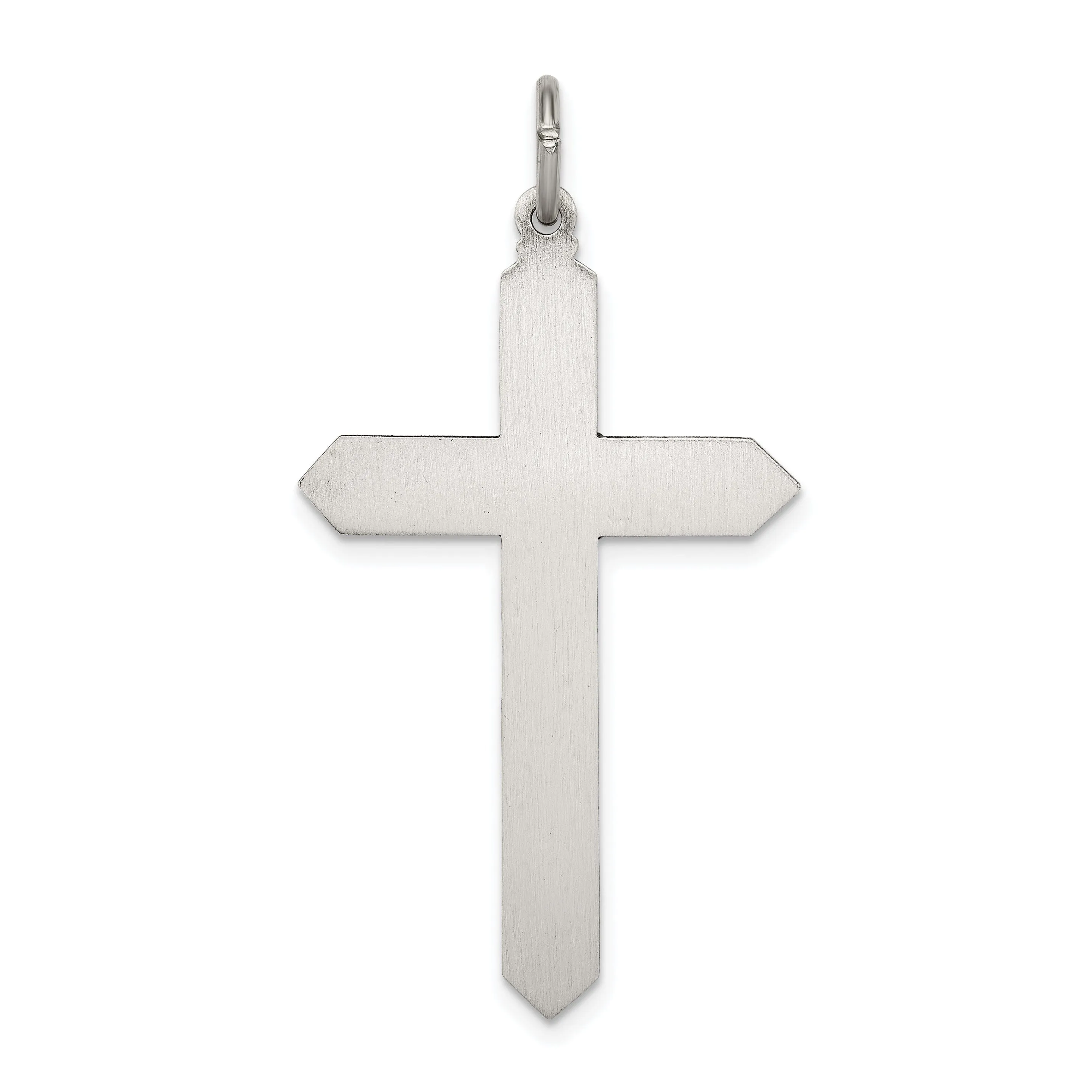 Silver Antique April Birthstone Cross Pendant