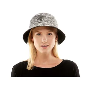Silver Bucket Hat with Precious Stones for Adults