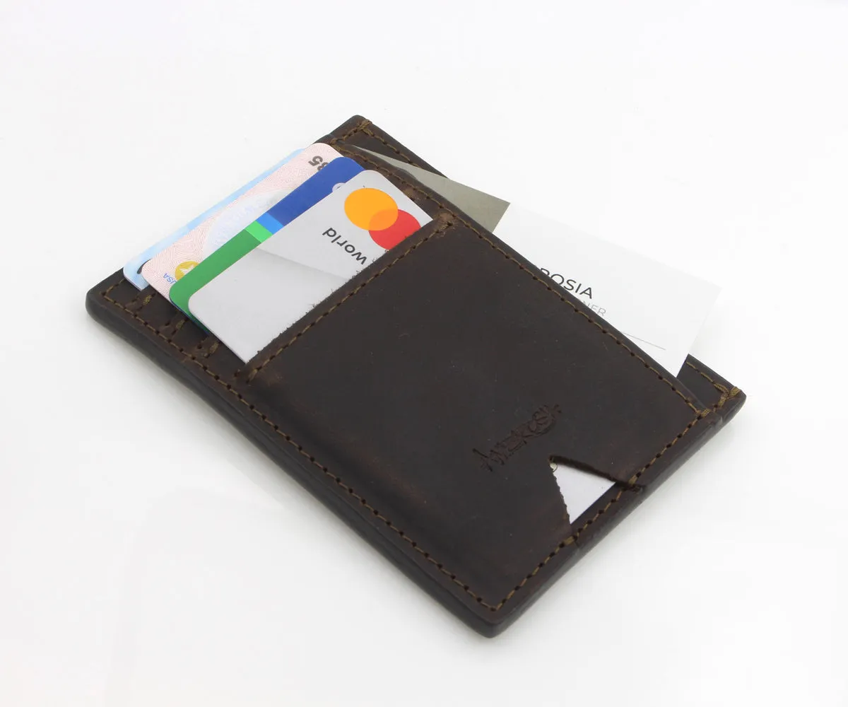 Slim Guy Front Pocket Brown Leather Wallet