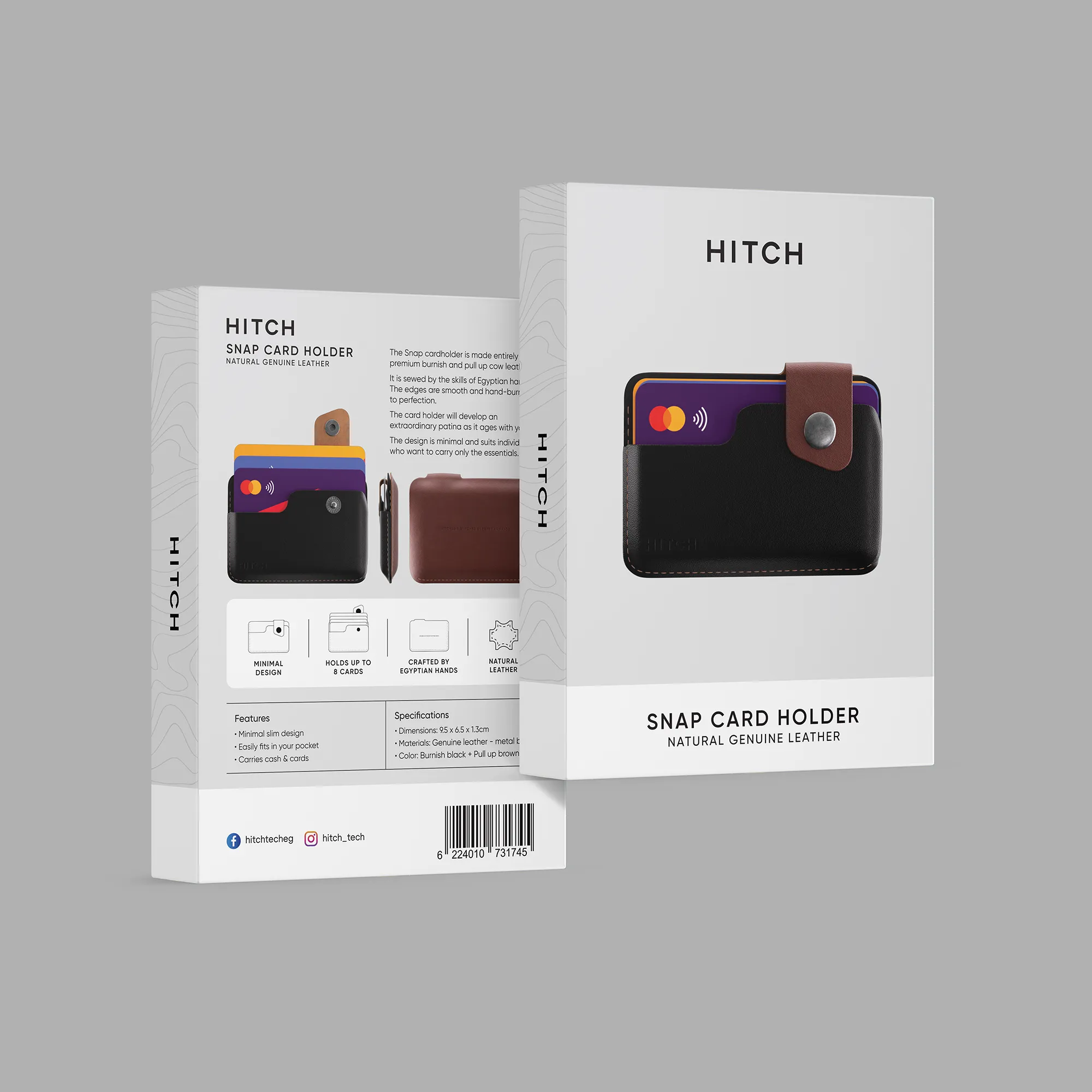 Snap Cardholder - Black/Brown