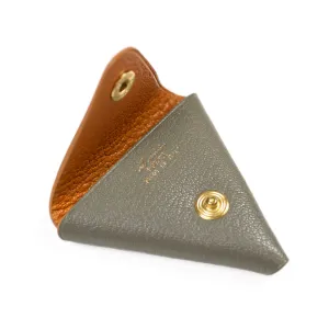Soft origami coin case, Souris grey goatskin