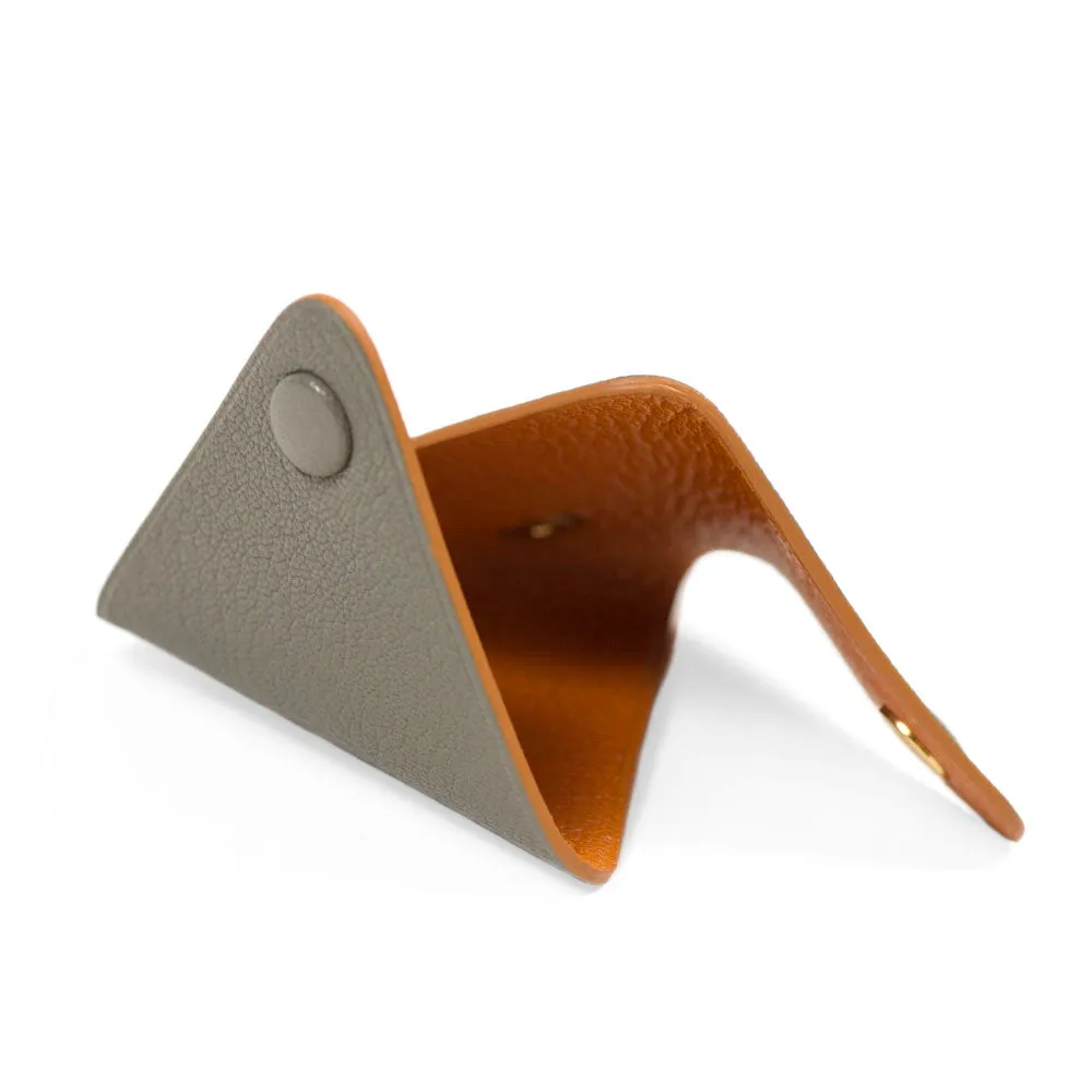 Soft origami coin case, Souris grey goatskin