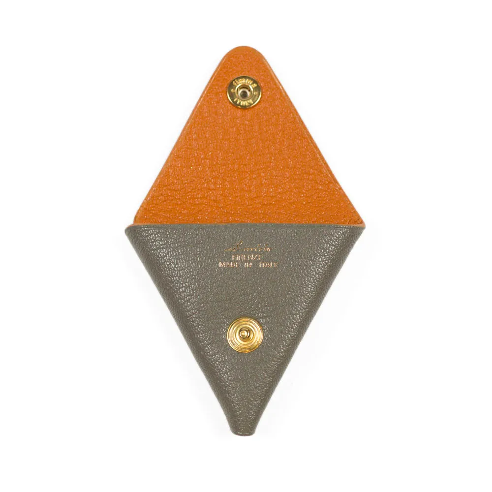 Soft origami coin case, Souris grey goatskin