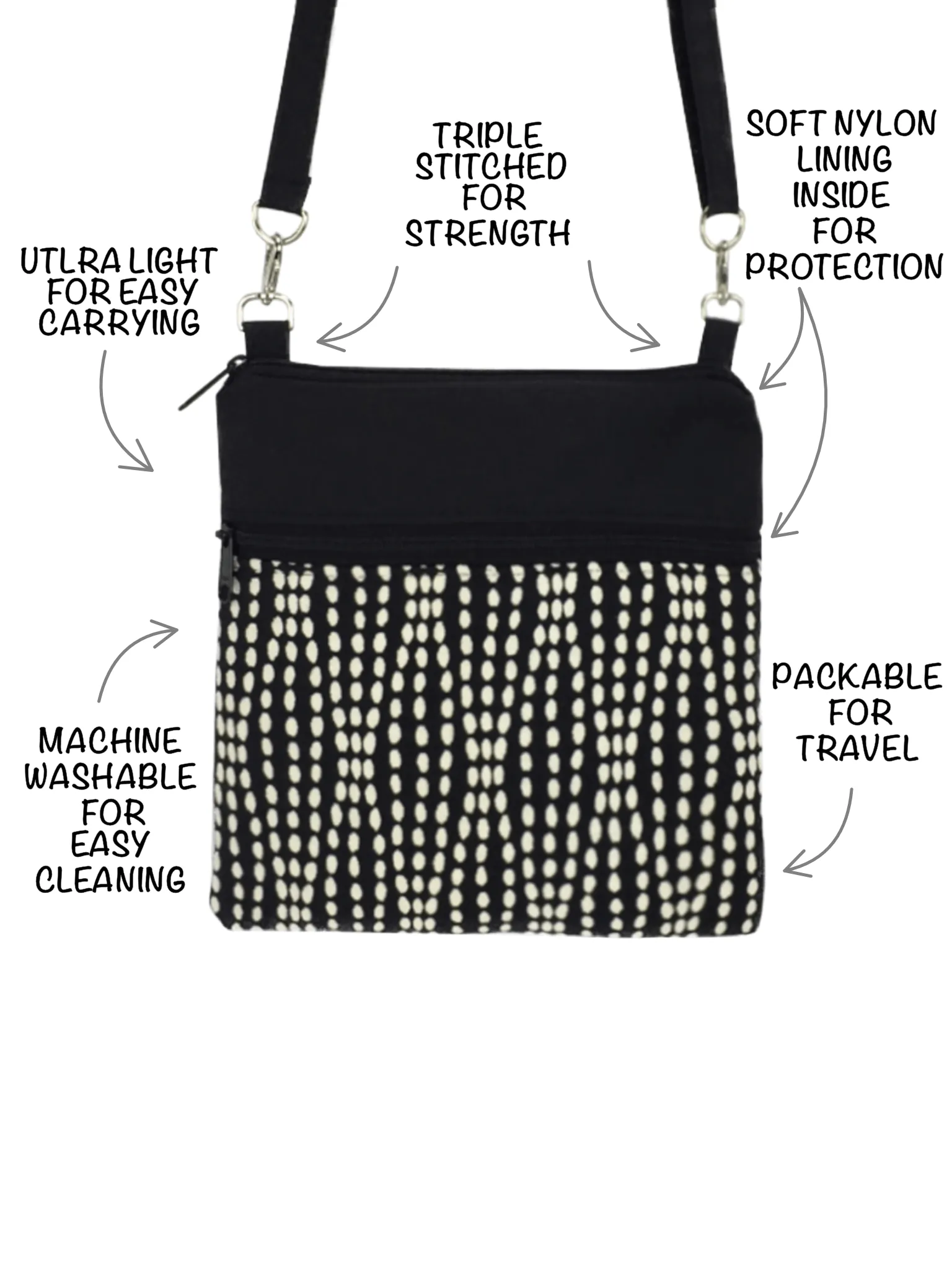 Squared in Yellow | Black Nylon | RTS Mini Square Crossbody Bag