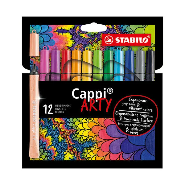 STABILO ARTY Cappi Felt Tip Pen Wallet of 12