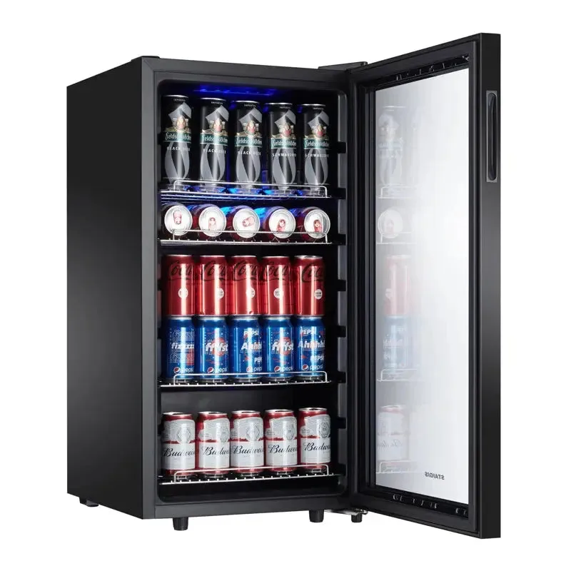 STAIGIS 126 Cans (12 Oz.) 3.2 Cubic Feet Freestanding Beverage Refrigerator with Wine Storage