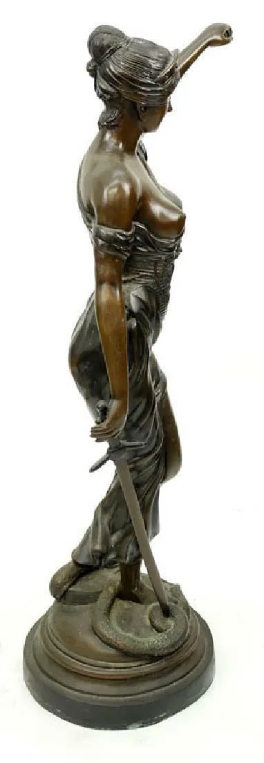 Striking Large Art Nouveau Bronze Sculpture of Blind Justice, early 1900s!!