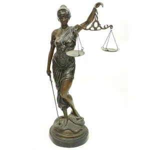 Striking Large Art Nouveau Bronze Sculpture of Blind Justice, early 1900s!!