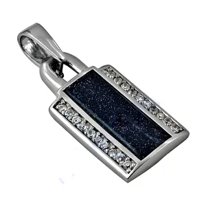 Stunning Ingenious Blue Sandstone Zirconia Silver Pendant Jewelry