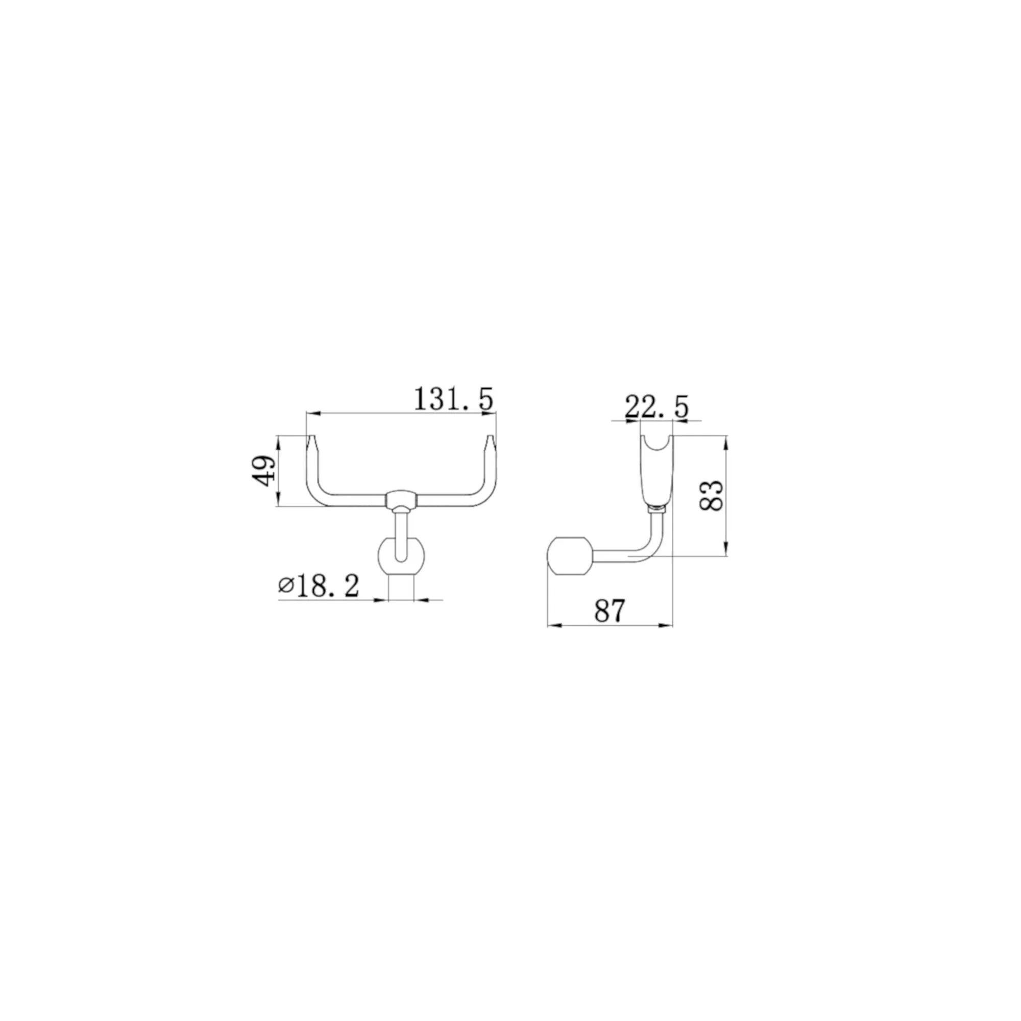 Telephone style rigid riser bracket for shower heads solid brass - antique brass
