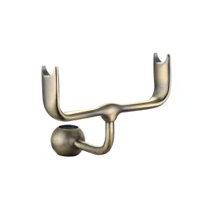 Telephone style rigid riser bracket for shower heads solid brass - antique brass
