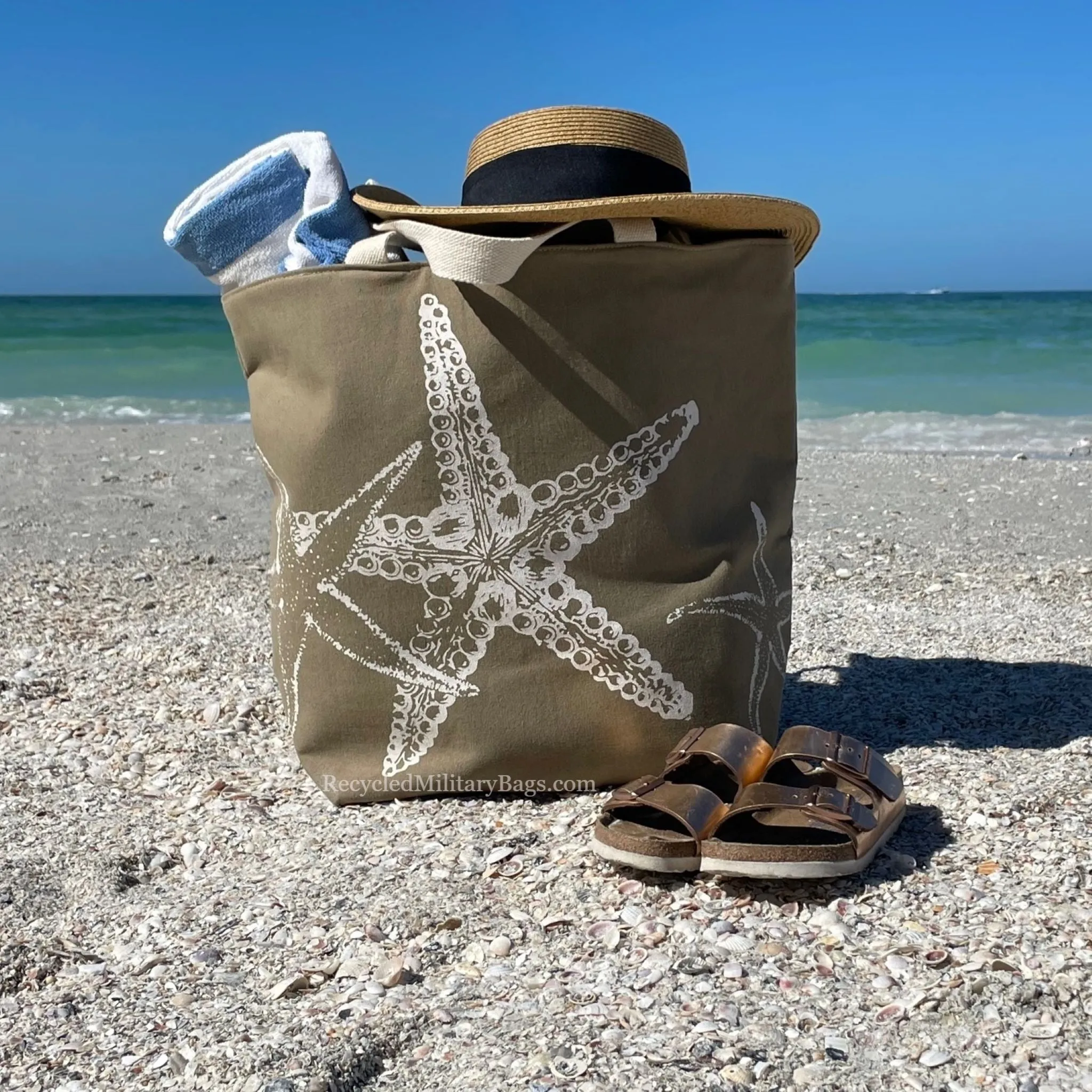 The Best Beach Bag Ever! Sustainable Military Canvas