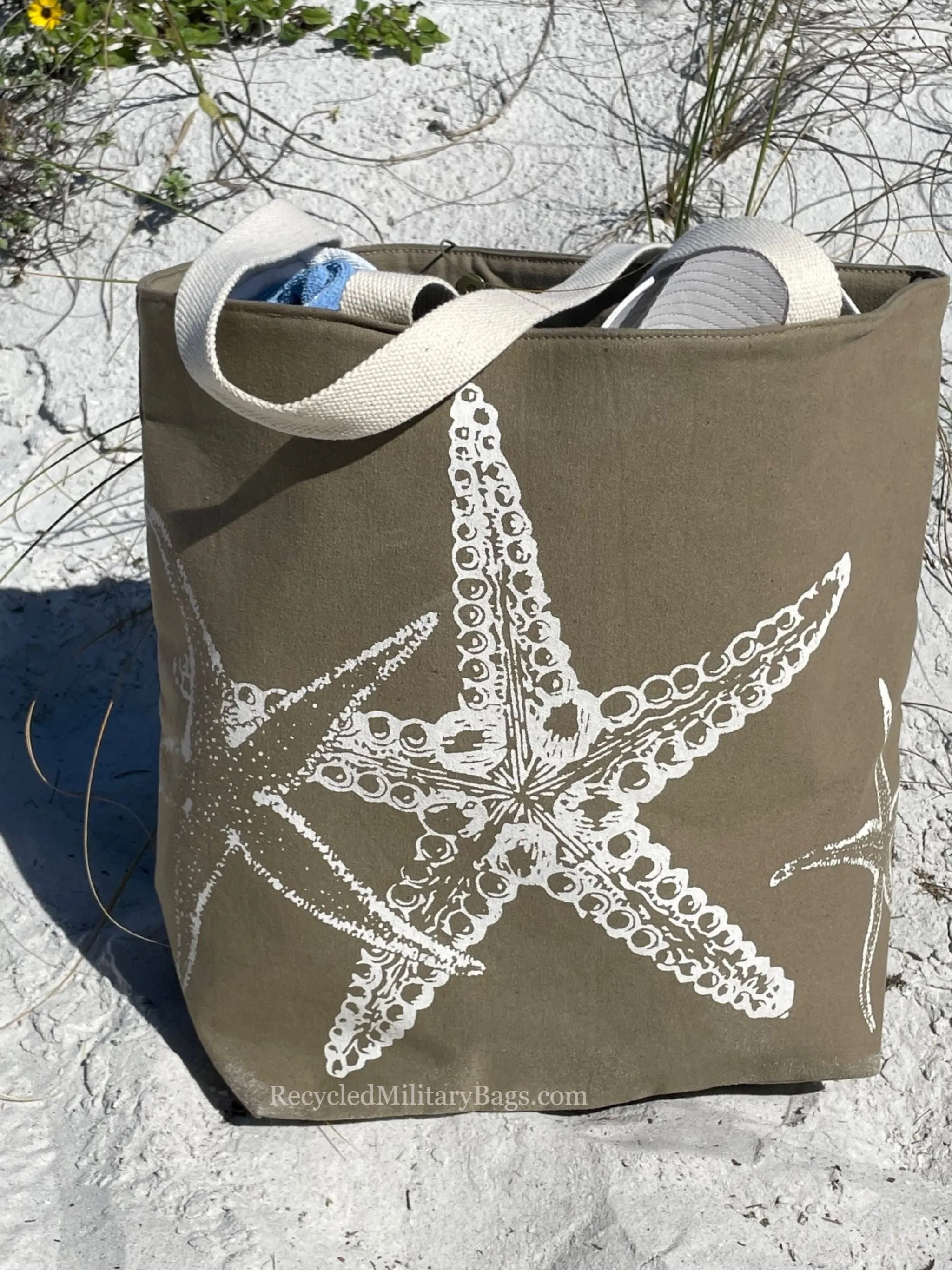 The Best Beach Bag Ever! Sustainable Military Canvas