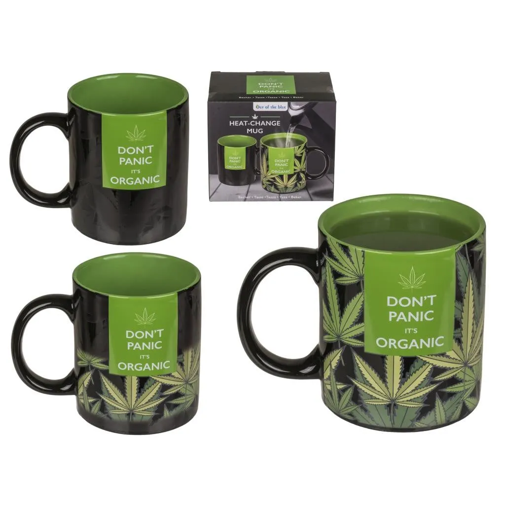 Thermal Cannabis Heat Changing Mug - "Don't Panic Its Organic"