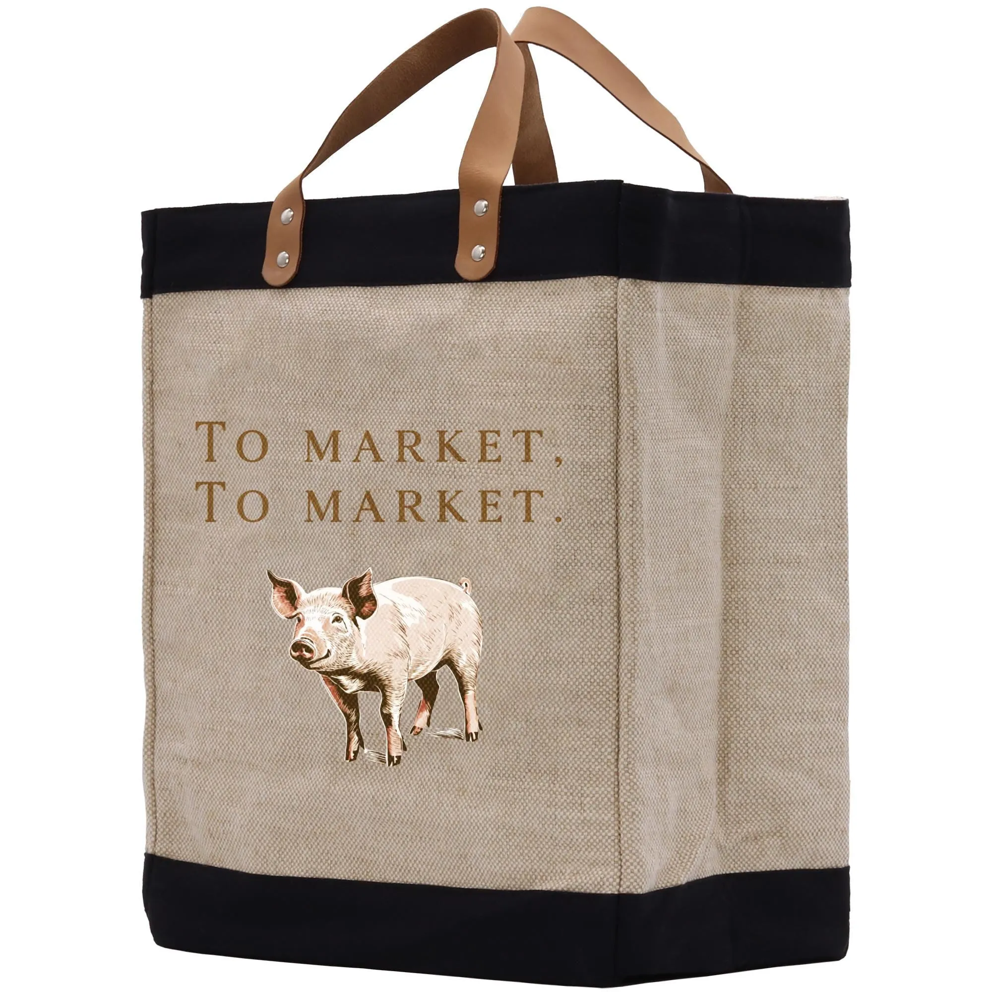 To Market Farmers Market Jute Canvas Tote Funny Farmer Market Bag Quote Jute Bag Shopping Bag Burlap Bag Farmhouse Bag Grocery Bag (FT1006)