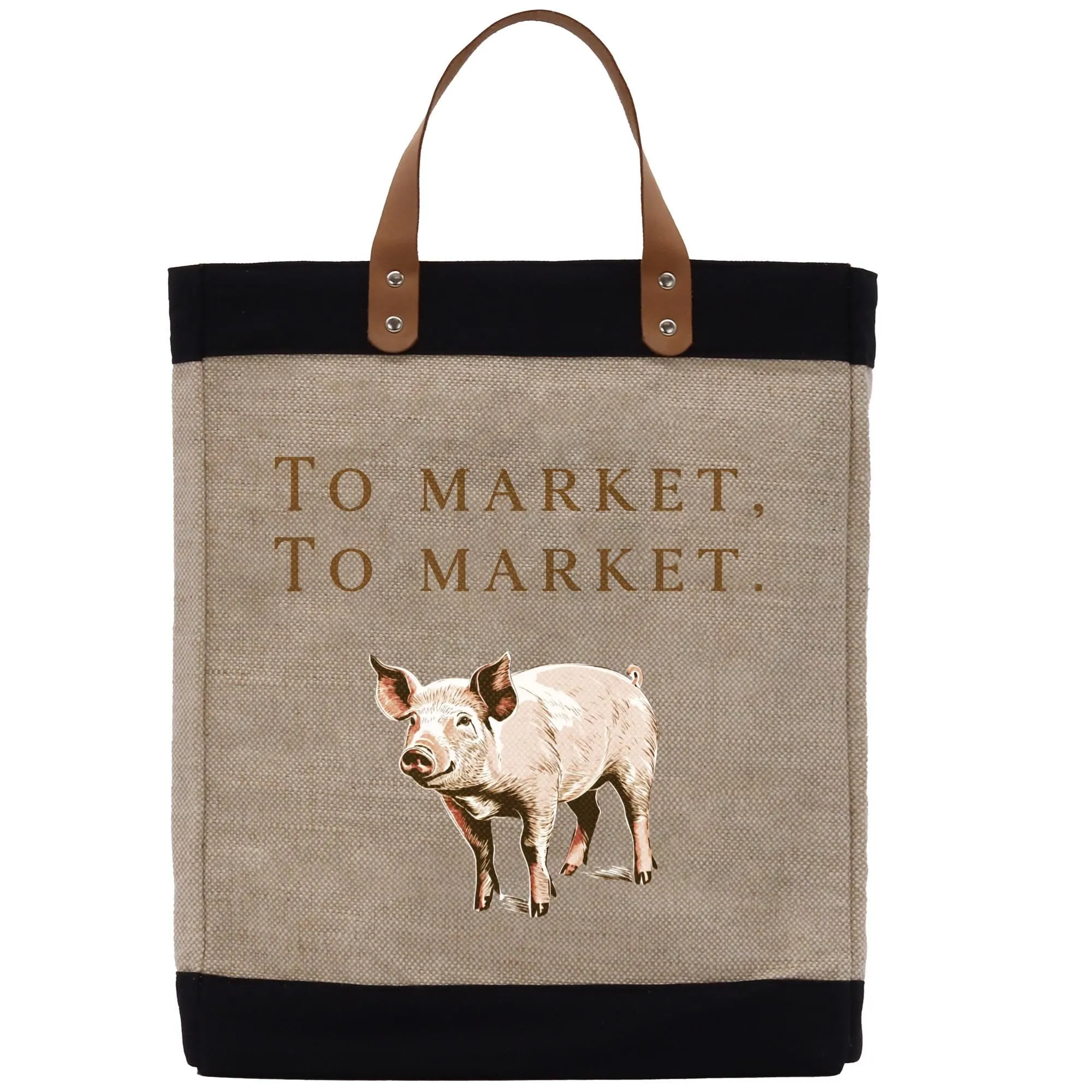 To Market Farmers Market Jute Canvas Tote Funny Farmer Market Bag Quote Jute Bag Shopping Bag Burlap Bag Farmhouse Bag Grocery Bag (FT1006)