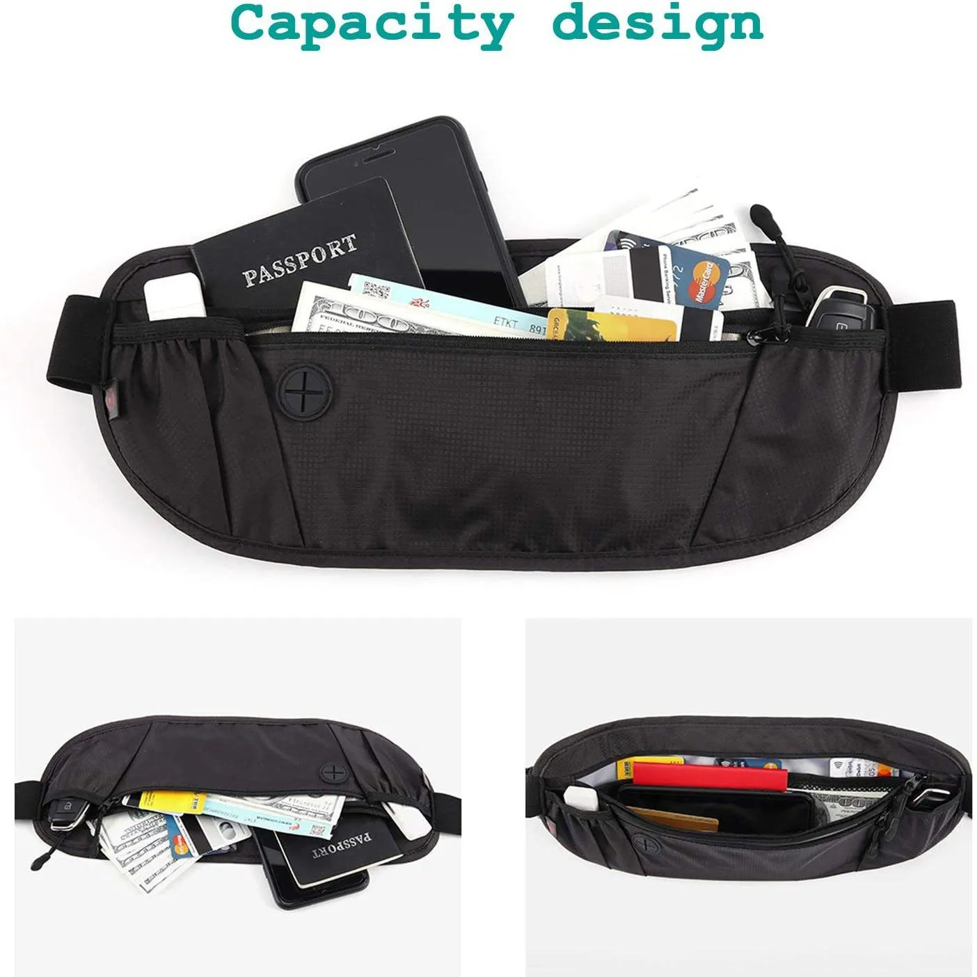 Travel Money Wallet Belt Pouch Blocking Hidden Passport Holder Bag