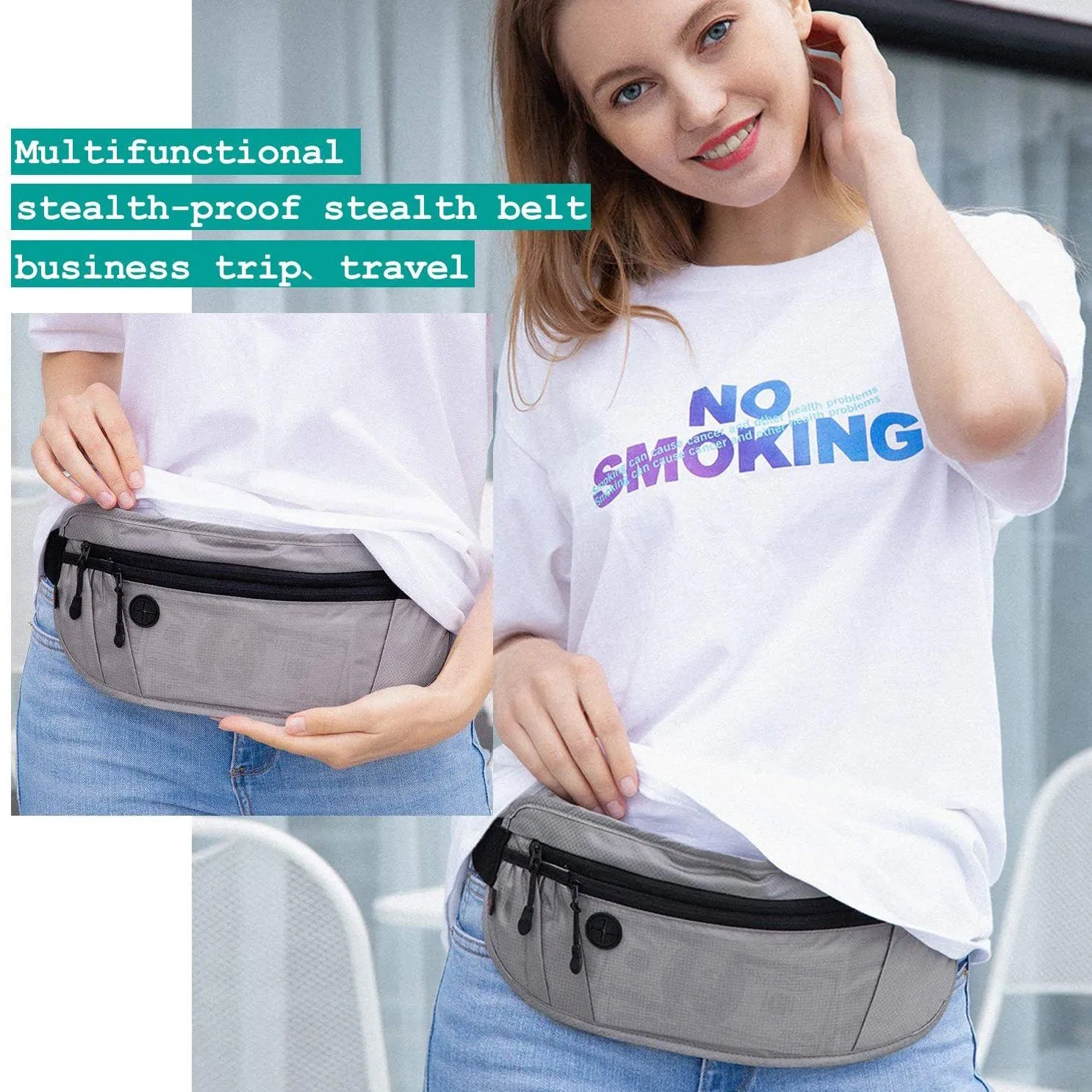 Travel Money Wallet Belt Pouch Blocking Hidden Passport Holder Bag
