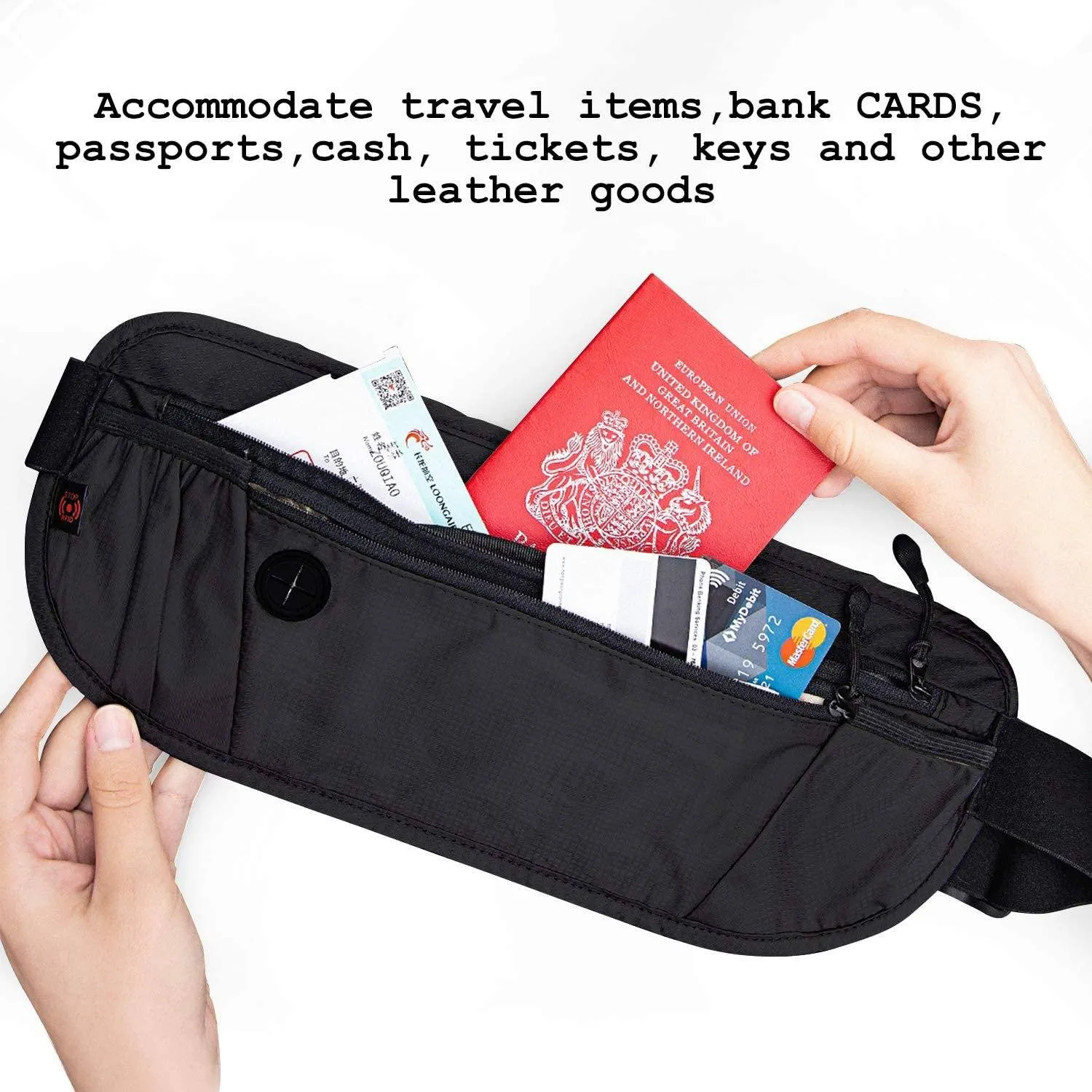 Travel Money Wallet Belt Pouch Blocking Hidden Passport Holder Bag