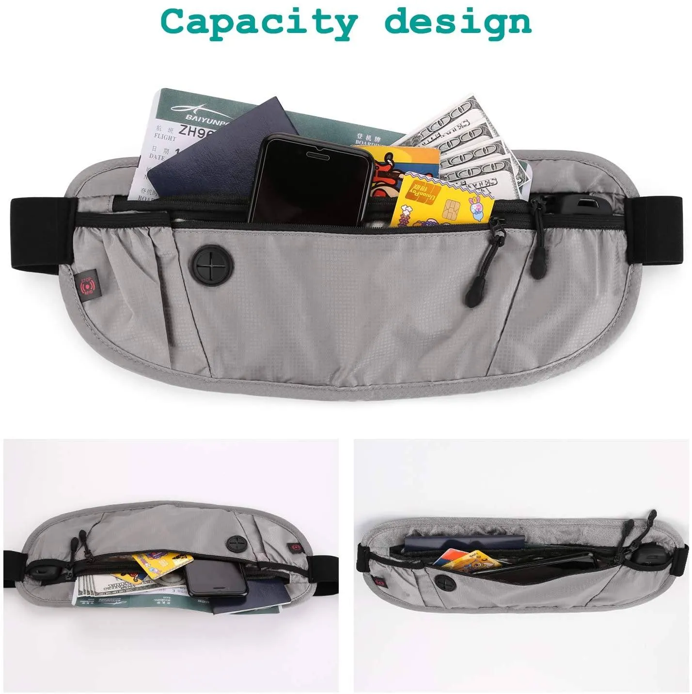 Travel Money Wallet Belt Pouch Blocking Hidden Passport Holder Bag