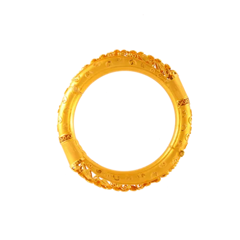 Vibrant 22k Gold Bangle With Meenakari Floral Work