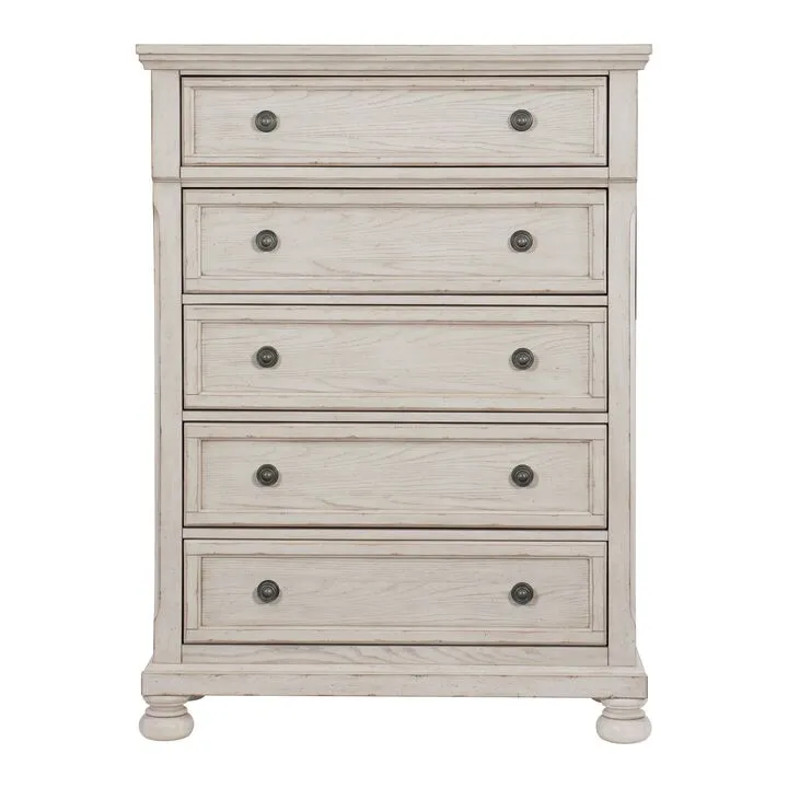 Viola 5-Piece Queen Bedroom Set - Antique White