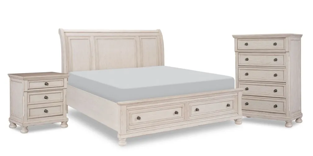 Viola 5-Piece Queen Bedroom Set - Antique White