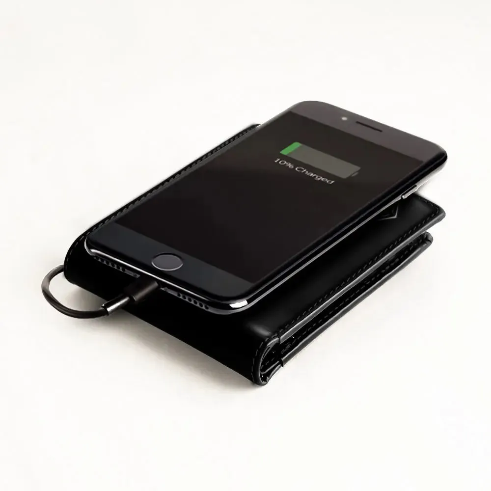 Wallet-bot Classic | Smart wallet | Inbuilt Powerbank  (Black)