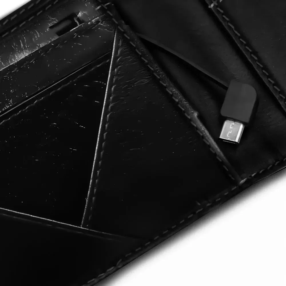 Wallet-bot Classic | Smart wallet | Inbuilt Powerbank  (Black)