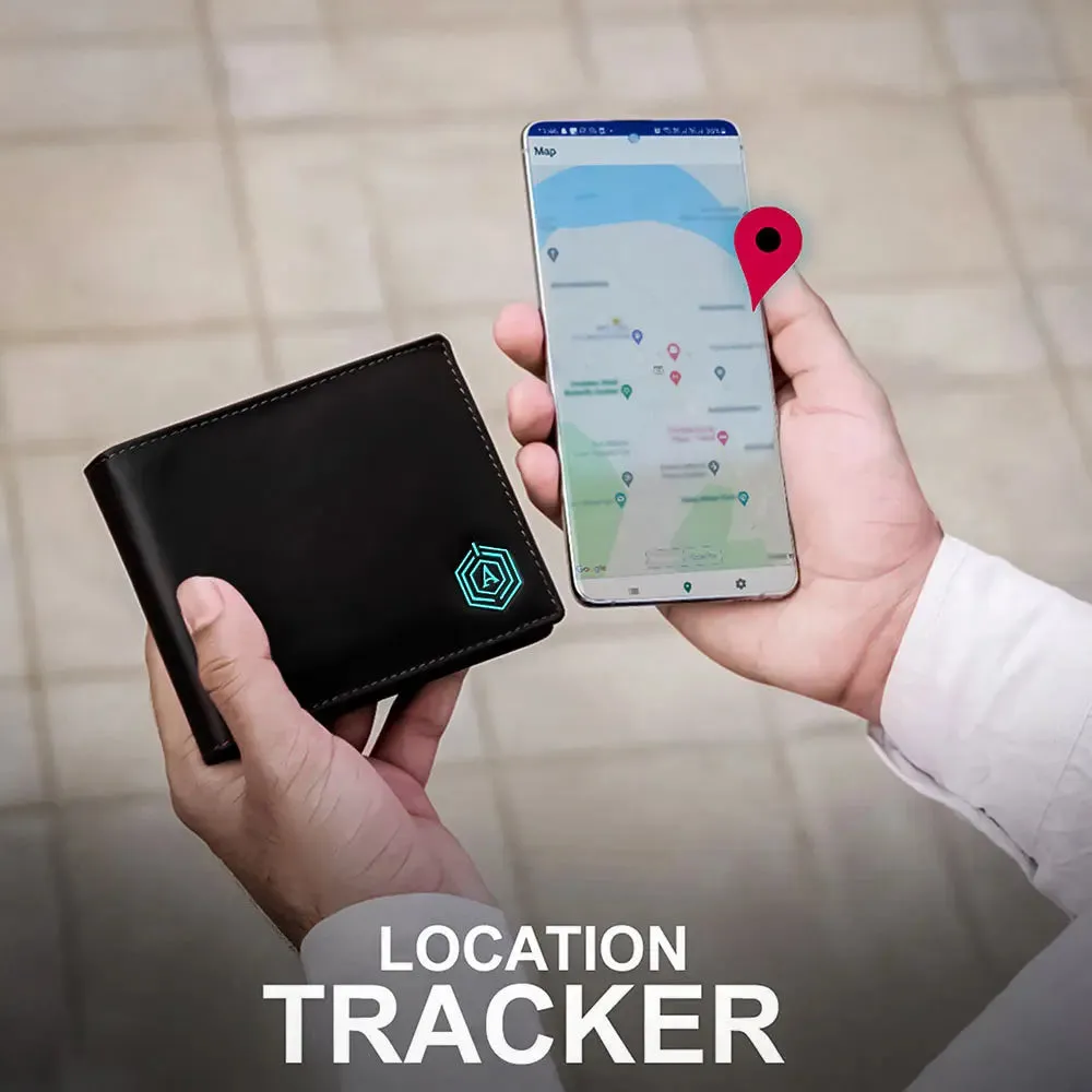 Wallet-bot Classic | Smart wallet | Inbuilt Powerbank  (Black)