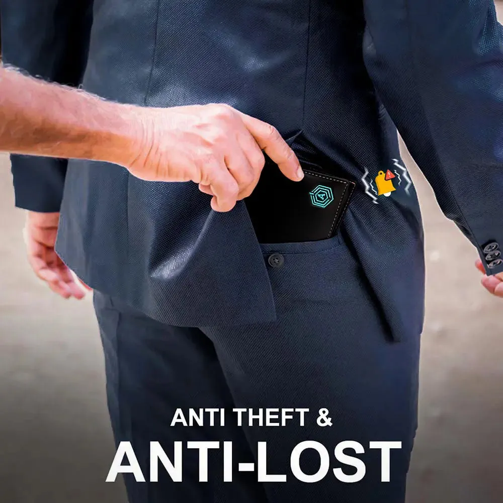 Wallet-bot Classic | Smart wallet | Inbuilt Powerbank  (Black)