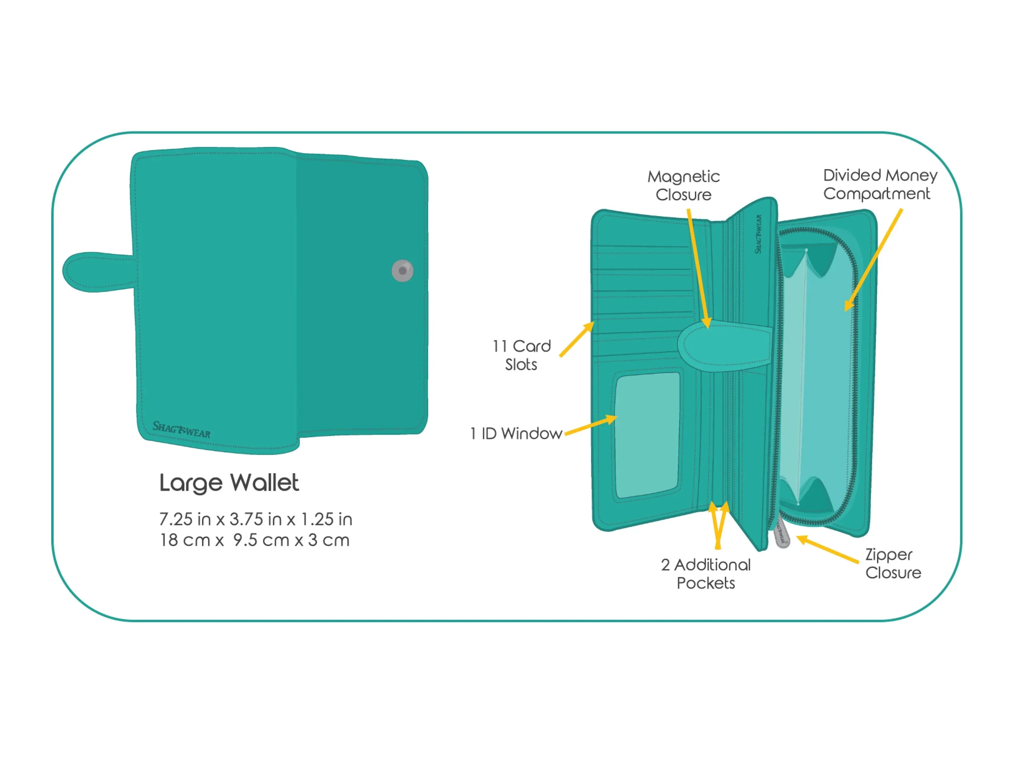 Wallet - Cat Mermaids in Teal