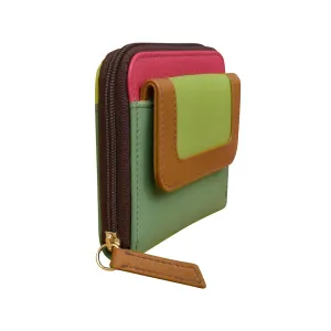 Wallet  Sage  Small Flap Pocket Card Holder Rfid Leather 6239
